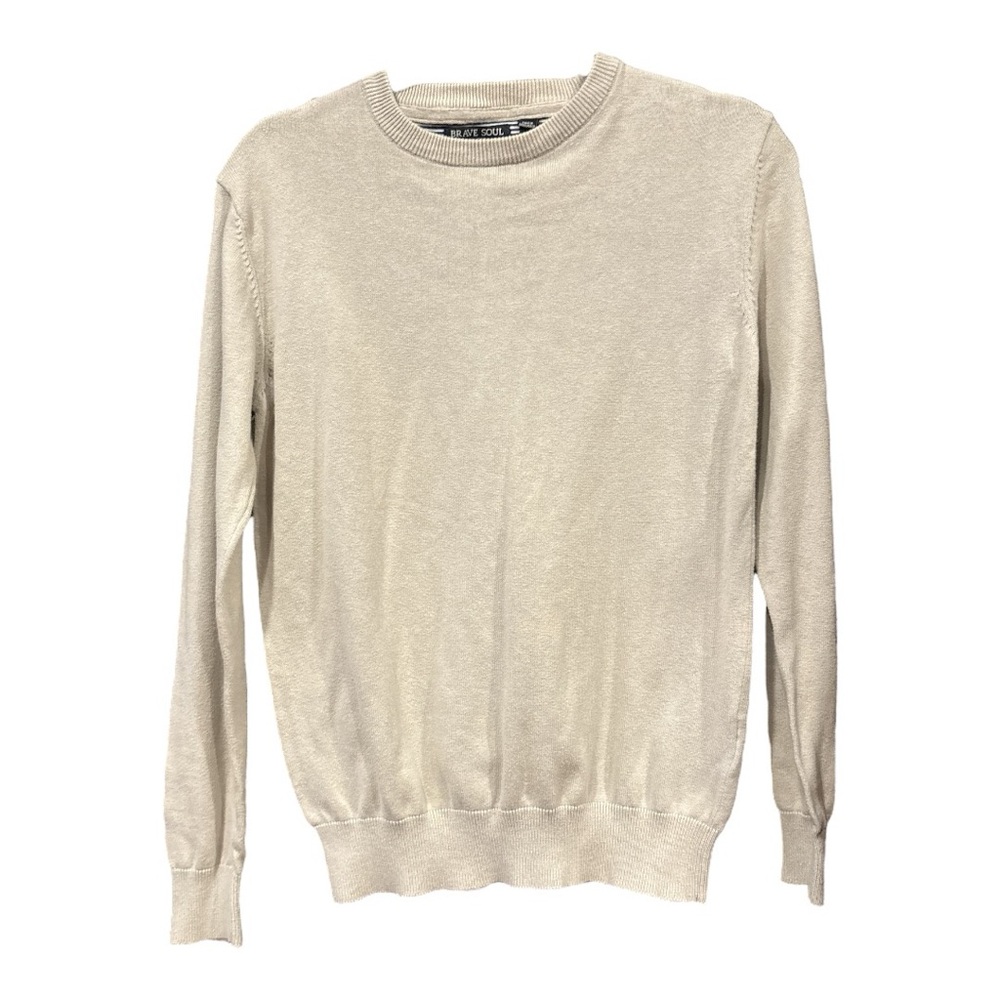 Brave Soul London Men’s Beige Crew Neck Capsule Sweater Size S AR14